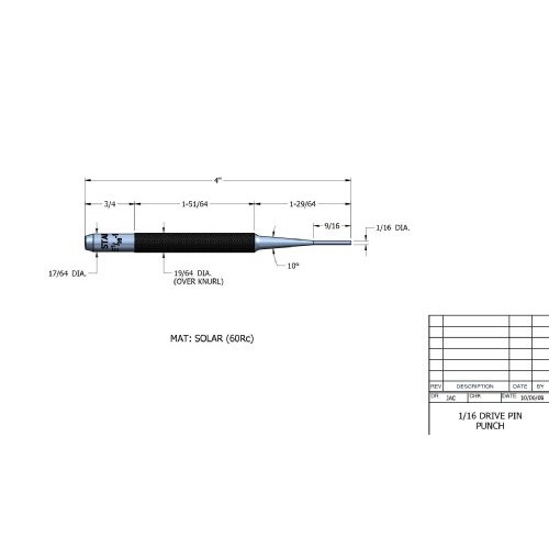 Starrett 565A 4 Overall Length, 9/16 Pin Length, 1/16 Pin Diame...