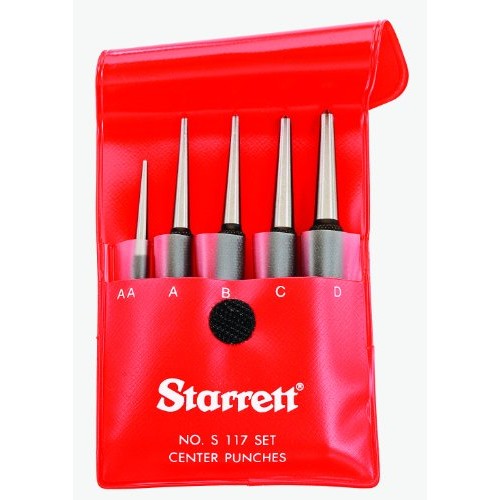 Starrett S117PC Set of 5 Center Punches, 1/16, 5/64”, 3/32”, 1/8”...