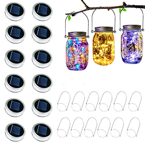 Starry Love Upgraded Solar Mason Jar Lid Light,Multicolor 30LED Li...