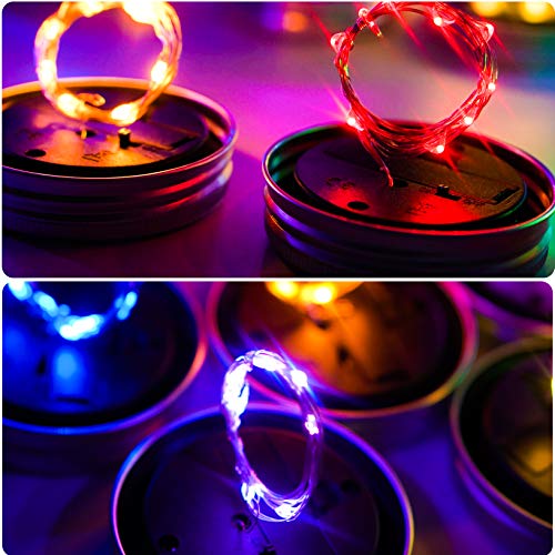 StarryMine Upgraded Solar Mason Jar Lights, 8 Pack 10 LED Waterpro...