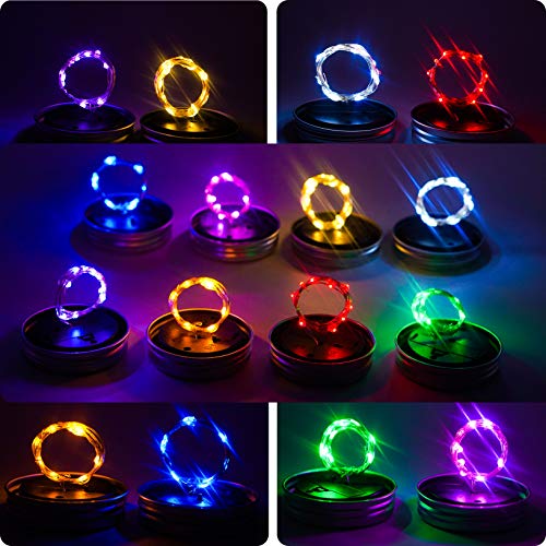 StarryMine Upgraded Solar Mason Jar Lights, 8 Pack 10 LED Waterpro...