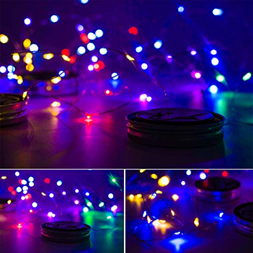 StarryMine Upgraded Solar Mason Jar Lights, 8 Pack 10 LED Waterpro...