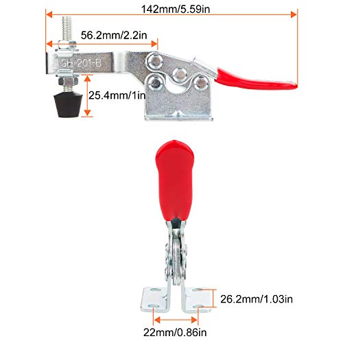 8PCS Toggle Clamp 201B Hold Down Clamp 220 lbs / 100 kg Holding Ca...
