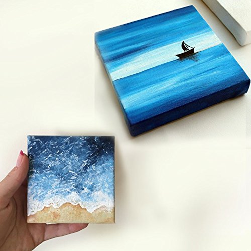 STARVAST Mini Canvas Panels 4 X 4 Pack Of 24, Cotton Stretched Ca...