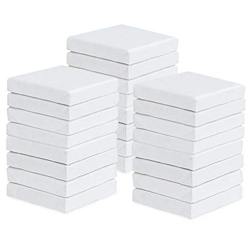 STARVAST Mini Canvas Panels 4 X 4 Pack Of 24, Cotton Stretched Ca...