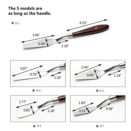 StarVast Painting Knife, 5 PCS Palette Knives Set Paint Scraper Fo...