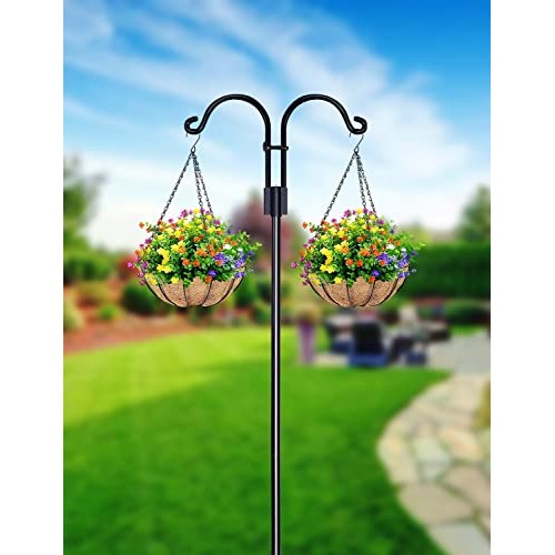 STAUKOK Double Shepherds Hooks for Outdoor, 2 Pack 108 Inch Bird F...