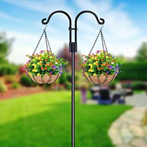 STAUKOK Double Shepherds Hooks for Outdoor, 2 Pack 108 Inch Bird F...