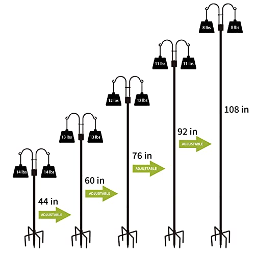 STAUKOK Double Shepherds Hooks for Outdoor, 2 Pack 108 Inch Bird F...
