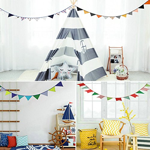 10.5 Feet Triangle Flag Banner Bunting Pennant for Kids Teepee Ten...