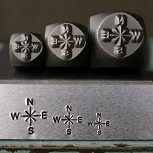 Supply Guy Compass 3 Stamp Metal Punch Design Stamp Set SGCH127/11...