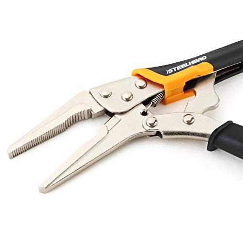 STEELHEAD 3-Piece Locking Pliers Set, 10-inch Curved Jaw, 7-Inch C...