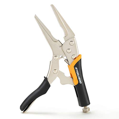 STEELHEAD 3-Piece Locking Pliers Set, 10-inch Curved Jaw, 7-Inch C...