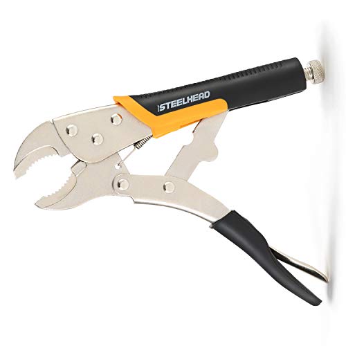 STEELHEAD 3-Piece Locking Pliers Set, 10-inch Curved Jaw, 7-Inch C...