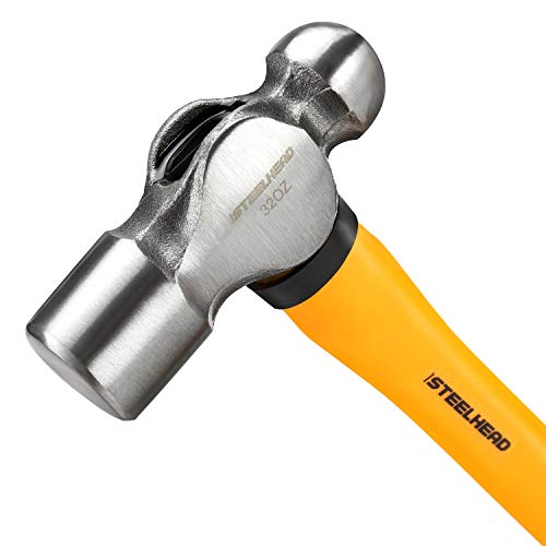 STEELHEAD 5-Piece Fiberglass Handle Hammer & Mallet Set, 16oz Ball...