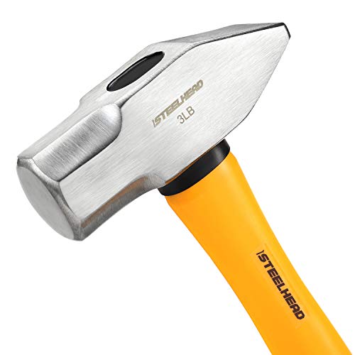 STEELHEAD 5-Piece Fiberglass Handle Hammer & Mallet Set, 16oz Ball...