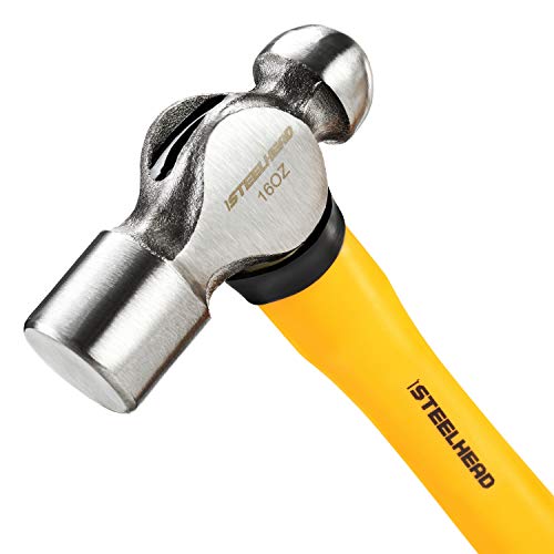STEELHEAD 5-Piece Fiberglass Handle Hammer & Mallet Set, 16oz Ball...