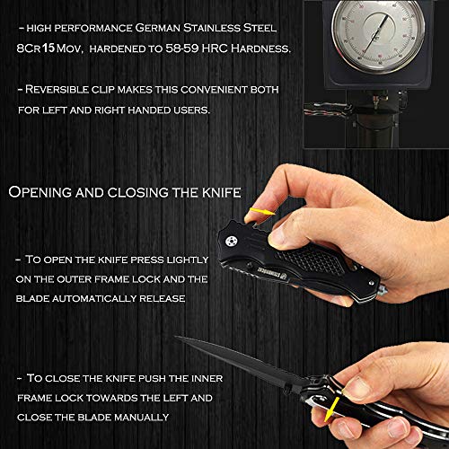 Pocket Knife Tactical Knife Folding Knife Stainless Steel 8Cr15Mov...