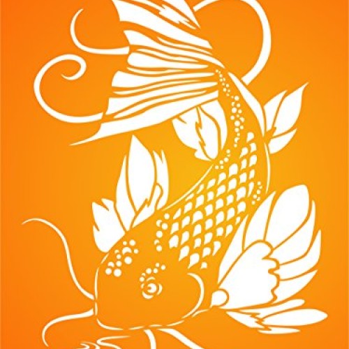 Koi Stencil - 8 x 11.5 inch L - Reusable Asian Oriental Carp Fis...