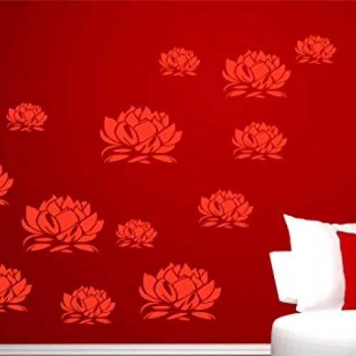 Oriental Lotus Blossom Stencil - 6.5 x 4.5 inch XS Reusable Asia...