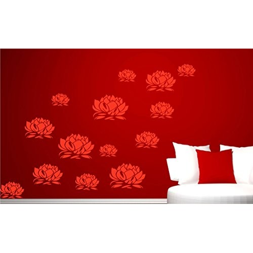 Oriental Lotus Blossom Stencil - 6.5 x 4.5 inch XS Reusable Asia...
