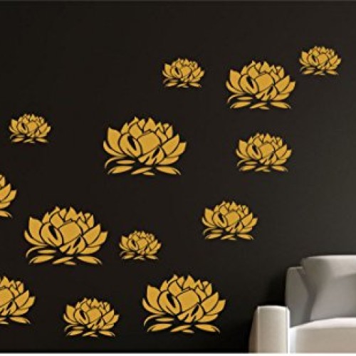 Oriental Lotus Blossom Stencil - 6.5 x 4.5 inch XS Reusable Asia...