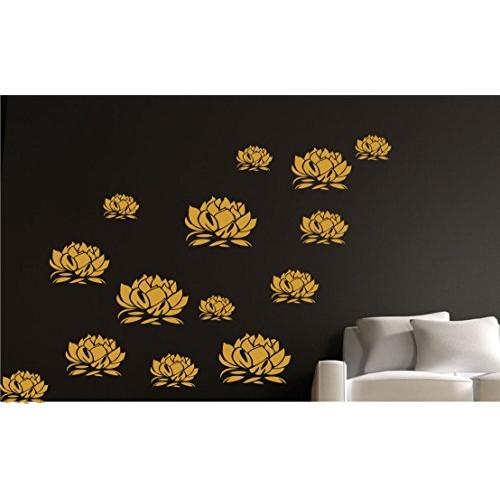 Oriental Lotus Blossom Stencil - 6.5 x 4.5 inch XS Reusable Asia...