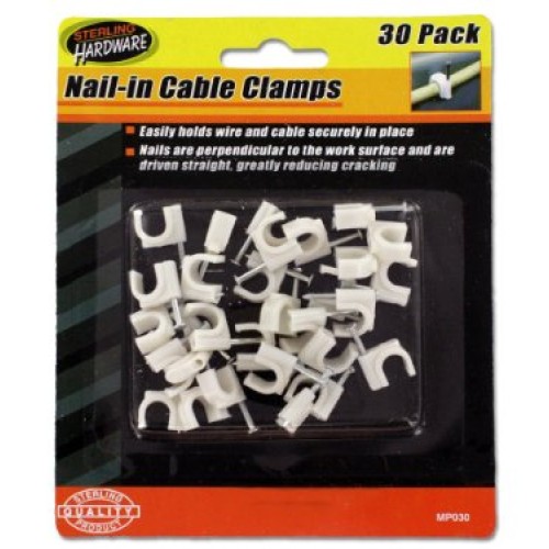 30 Pack Nail-in Cable Clamps