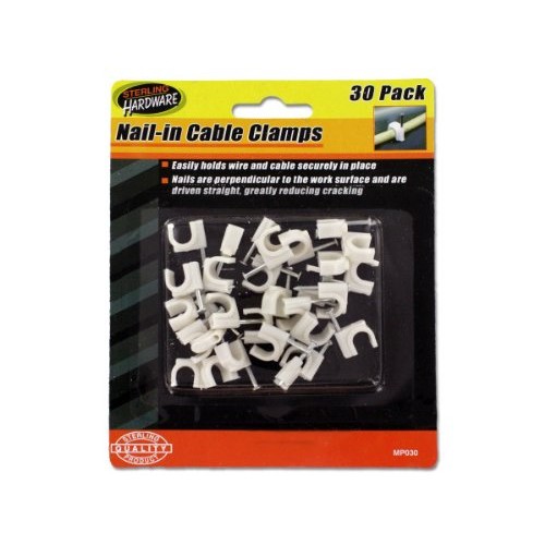 30 Pack Nail-in Cable Clamps