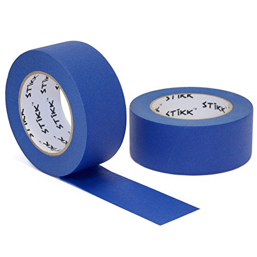 2pk 2 x 60yd STIKK Blue Painters Tape 14 Day Easy Removal Trim Ed...