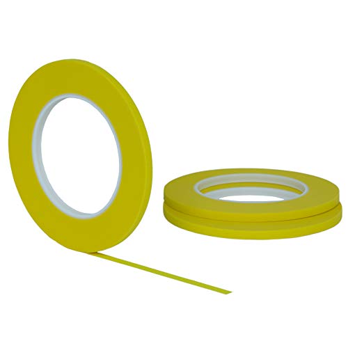3 pack 1/4 inch x 60yd STIKK Yellow Painters Tape 14 Day Easy Rem...