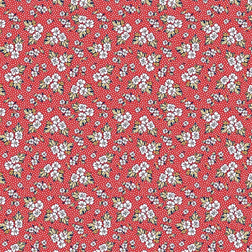 Stitch & Sparkle Fabrics, Vintage Mix & Match, Floral Dot Raspberr...