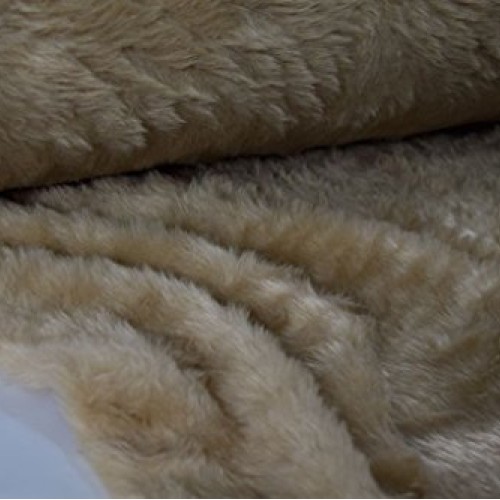 StoffBook Camel Bear Teddy Faux Fur Fabric Material Short Hair, d107