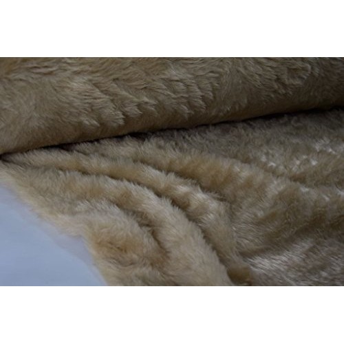 StoffBook Camel Bear Teddy Faux Fur Fabric Material Short Hair, d107