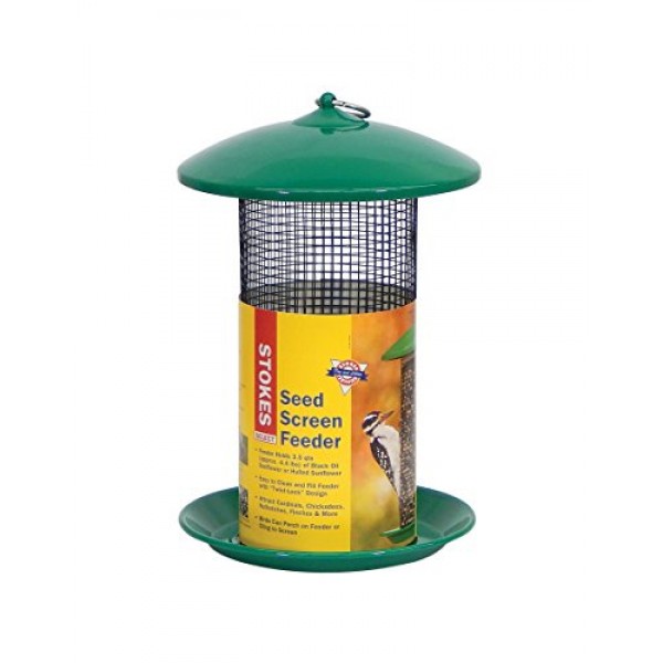Stokes Select Mesh Screen Bird Feeder with Metal Roof, Green, 4.4 ...
