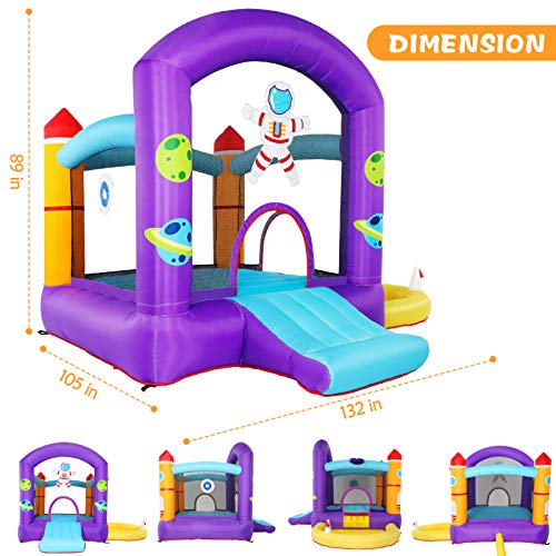 Stoog Kids Bounce House with Blower, Jump Slide Inflatable Bouncer...