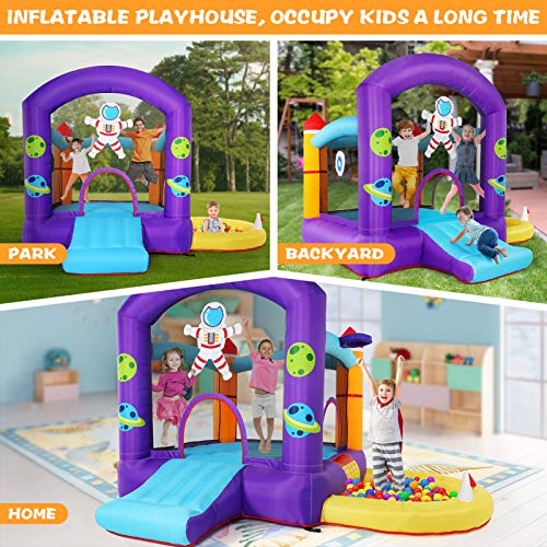 Stoog Kids Bounce House with Blower, Jump Slide Inflatable Bouncer...