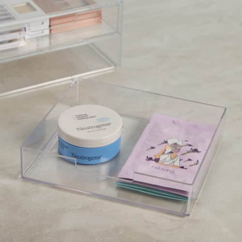 STORi Chloe Stackable Clear Double Organizer Drawers | 2 Piece Set...