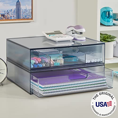 STORi STAX Plastic Stackable Organizer Drawers in Classic Grey | 1...