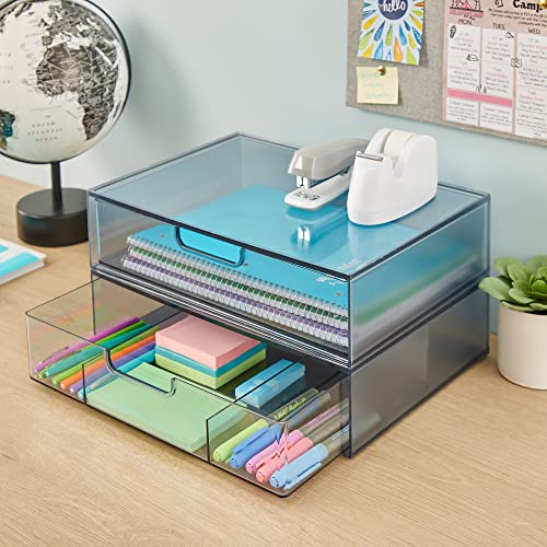 STORi STAX Plastic Stackable Organizer Drawers in Classic Grey | 1...