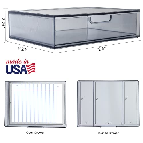 STORi STAX Plastic Stackable Organizer Drawers in Classic Grey | 1...