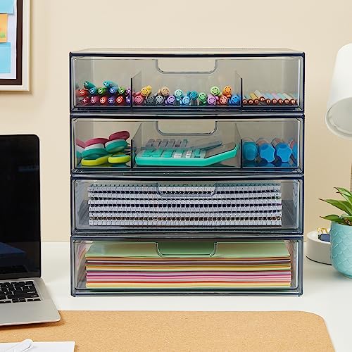 STORi STAX Plastic Stackable Organizer Drawers in Classic Grey | 1...