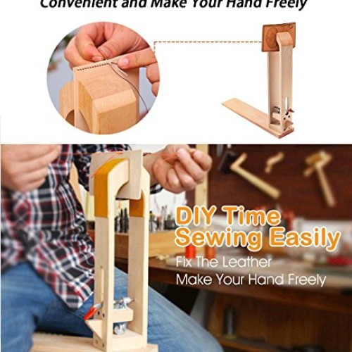 Stormshopping DIY Wood Leathercraft Leather Table Desktop Lacing S...