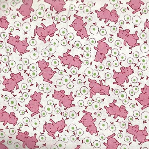 Storybook Ranch Pink Pigs 30s Reproduction Kids Windham Fabric