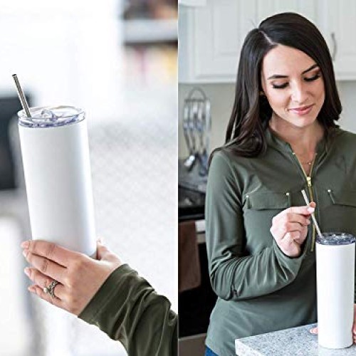 SKINNY TUMBLERS 4 pack 20oz Stainless Steel Double Wall Insulate...