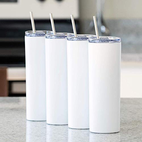SKINNY TUMBLERS 4 pack 20oz Stainless Steel Double Wall Insulate...