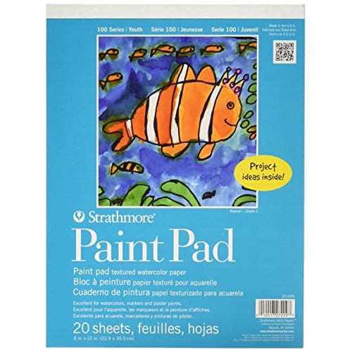 Strathmore 27-209 100 Series Youth Paint Pad, 9x12 Tape Bound, 2...