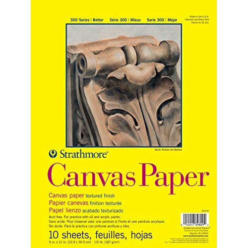 Strathmore 310-9 300 Series Canvas Pad, 9x12 Glue Bound, 10 Sh...