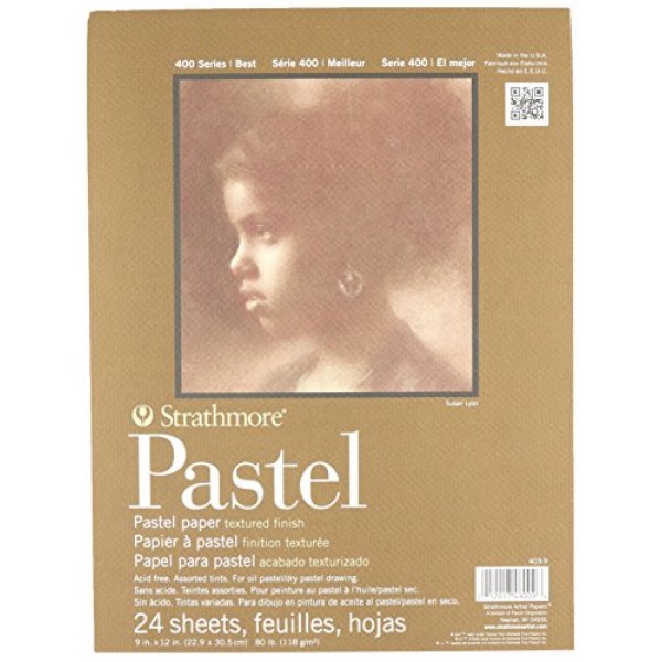 Strathmore 400 Series Pastel Pad, Assorted Colors, 9x12 Glue Bou...