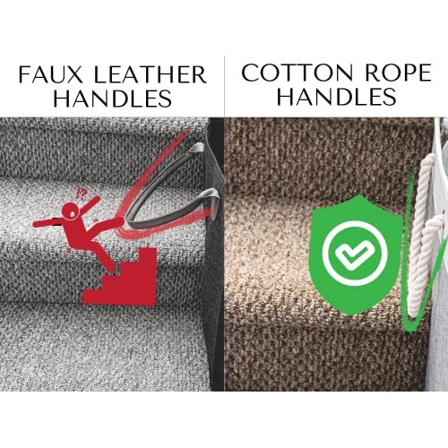 Stair Basket 16 x 16 x 10 Basket for Stairs with 3 Foldable Sec...